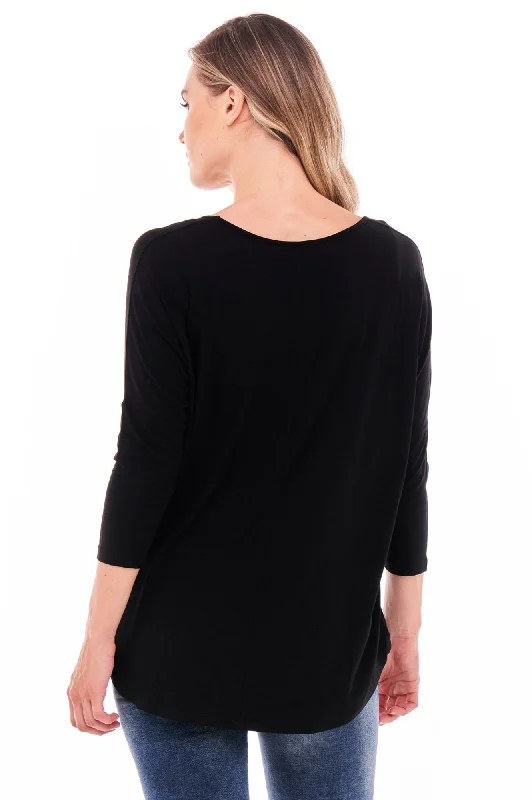 Today Only Milan Tee 3/4 Sleeve - Black