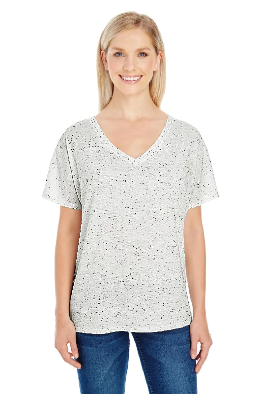 Extra Savings Threadfast Apparel Womens Fleck Short Sleeve V-Neck T-Shirt - Cream - Closeout