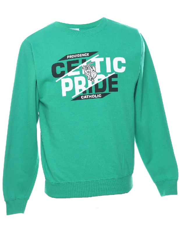 Clearance Sale Celtic Pride Printed Green Sweatshirt - S