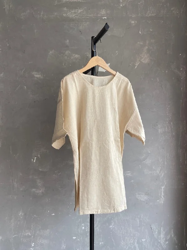 Don't Wait Hand Dyed Long Top in White