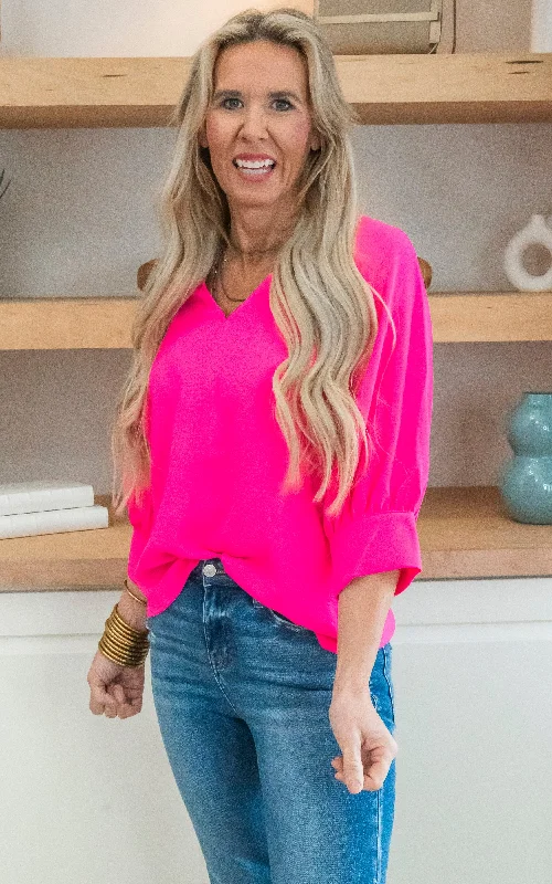 Weekend Discounts to Delight Endless Fun 3/4 Sleeve Peasant Blouse - Final Sale