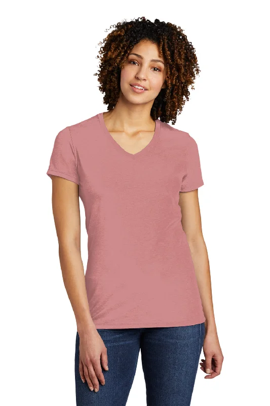 Bargain Bin Allmade Womens Short Sleeve V-Neck T-Shirt - Vintage Rose Pink