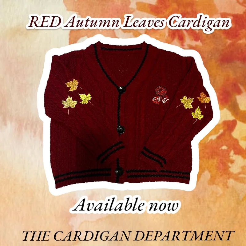 Weekend Savings Spectacular Autumn Leaves RED Cardigan