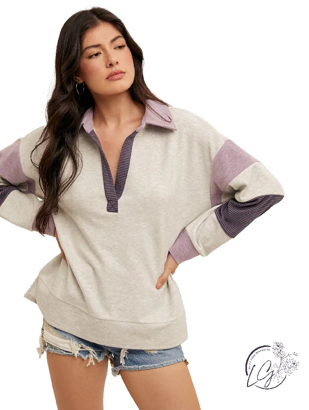 Half Price Lines Cross Jersey Pullover
