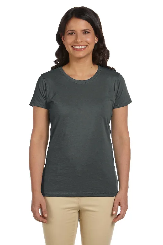 Hot Deal Econscious Womens Heather Sueded Short Sleeve Crewneck T-Shirt - Charcoal Grey
