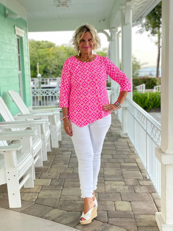 Flash Sale PINK DIAMONDS ASYMMETRIC TOP