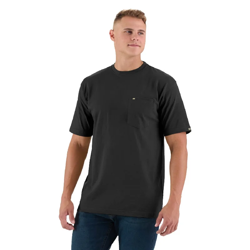 Berne Mens Black 100% Cotton Heavyweight Pocket Tee S/S