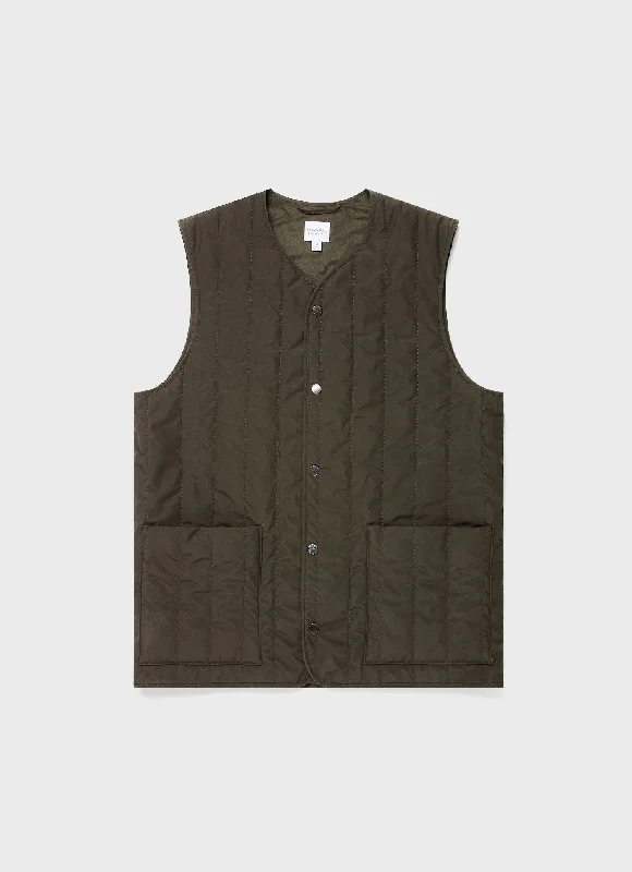 Men's Quilted Liner Gilet in Dark Olive