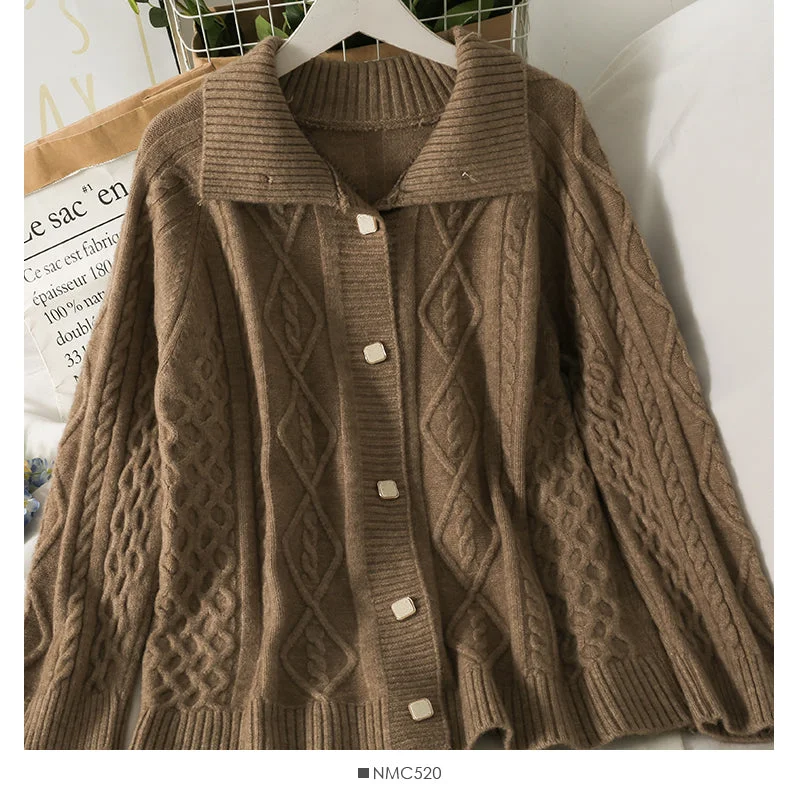 Major Savings Sweater women's loose and thin high neck long sleeve lattice  1846