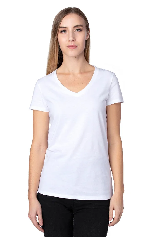 Weekend Specials Just for You Threadfast Apparel Womens Ultimate Short Sleeve V-Neck T-Shirt - White
