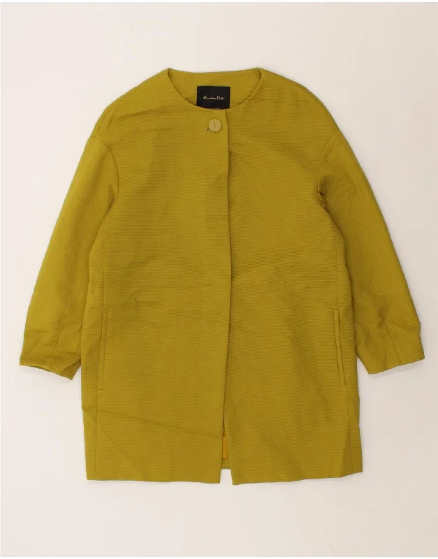 New Arrival MASSIMO DUTTI Womens Longline Blazer Jacket UK 10 Small Green Cotton