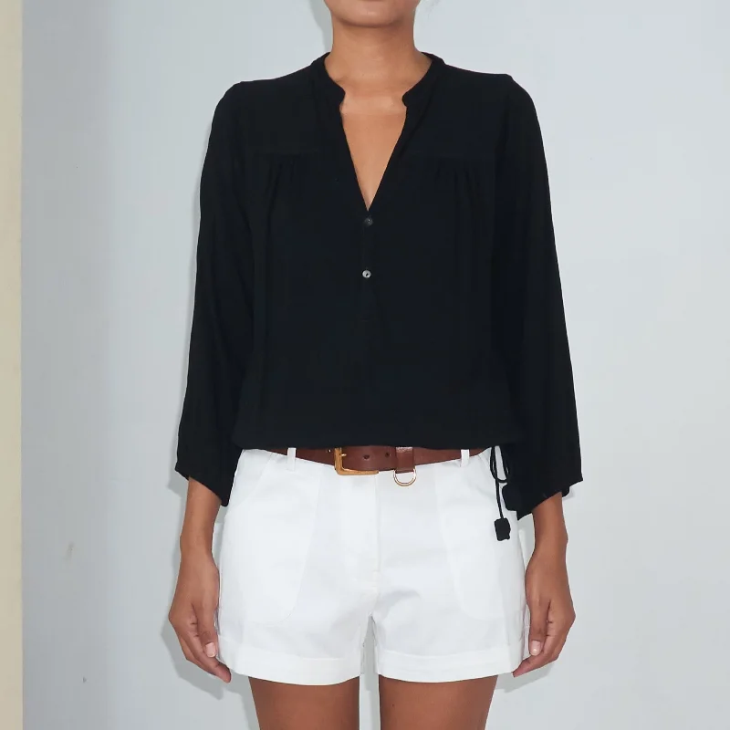 Value Deals BKLN TOP - Crinkled Rayon | Black