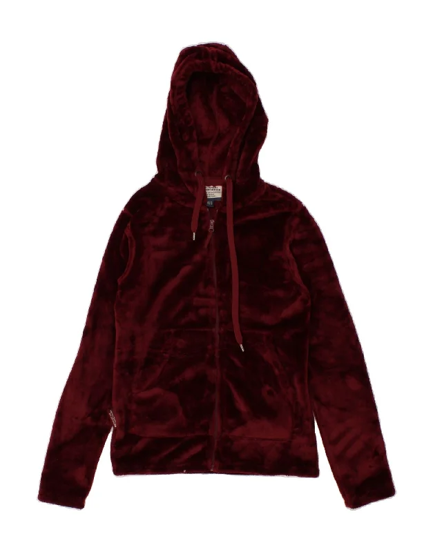 Fantastic Savings MOUNTAIN WAREHOUSE Womens Hooded Fleece Jacket UK 8 Small Burgundy