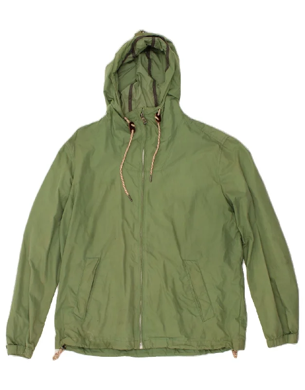 Huge Discounts FAT FACE Womens Hooded Rain Jacket UK 16 Large Green Cotton