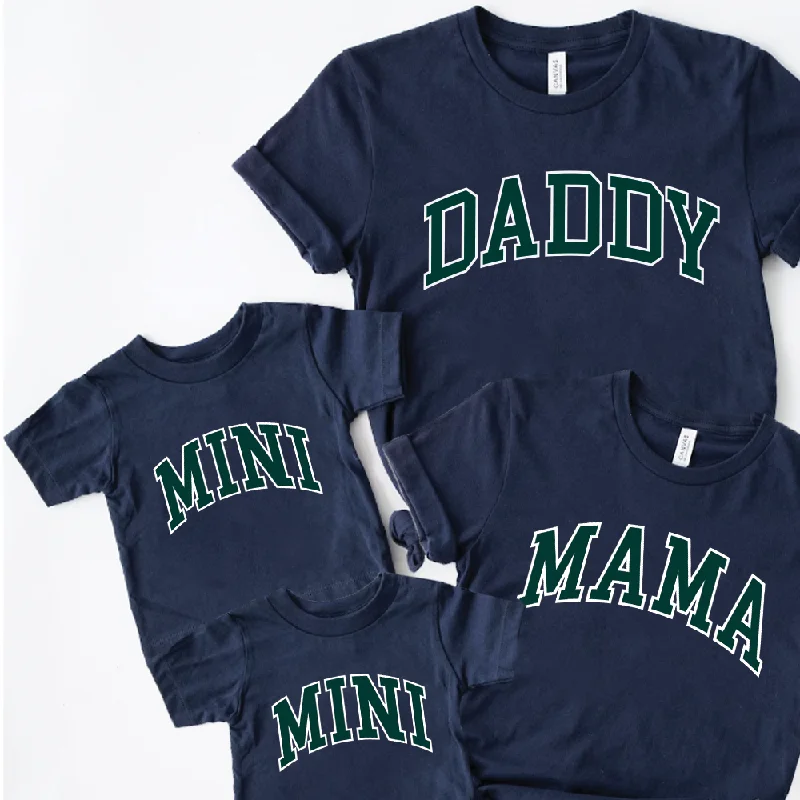 Special Discount Daddy, Mama & Mini Essential Varsity Matching T-Shirts