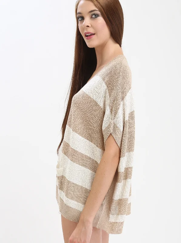 Weekend Savings Sensation Striped Sleeveless Cardigan