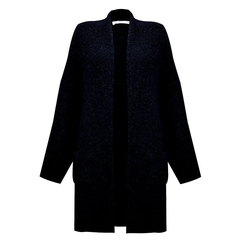 Weekend Offers That Amaze Veritie Boucle Cardigan in Dark Navy