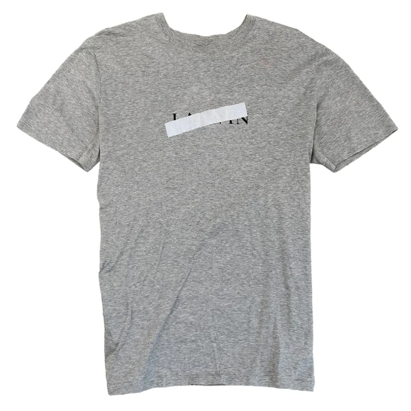 Men's Tape Logo T-Shirt Grey Size XXL