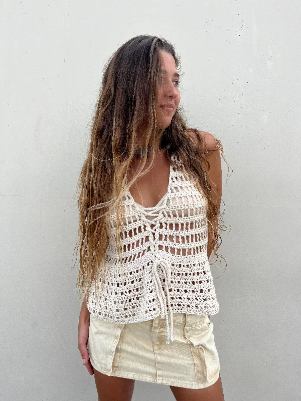 Hot Deal Luna Blanca crochet top