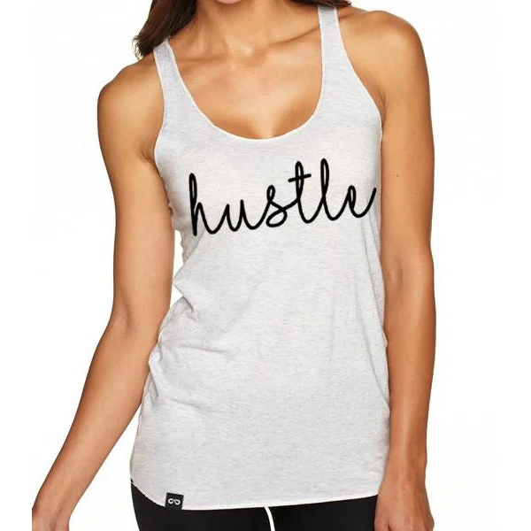 Deal of the Day "HUSTLE" Women's TriBlend Racerback Tank GO ALL DAY