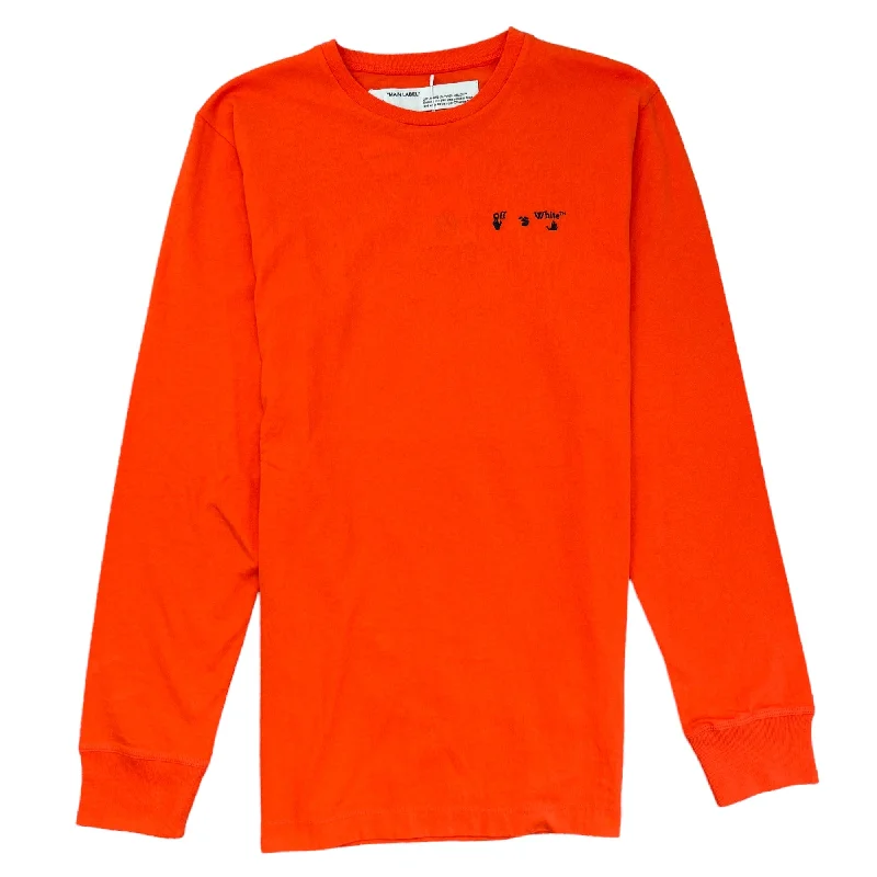 Men's Logo Long Sleeve T-Shirt Orange Size M