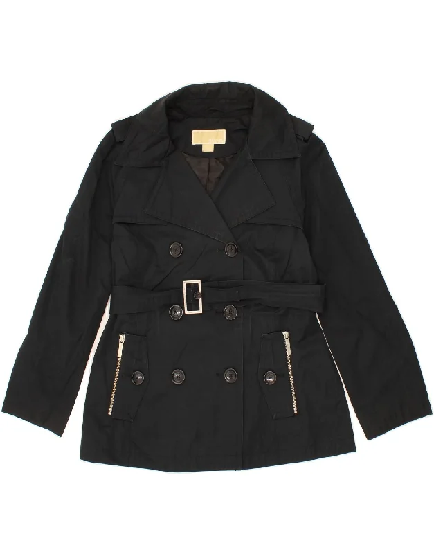 Limited Quantity MICHAEL KORS Womens Pea Coat UK 10 Small Navy Blue Cotton