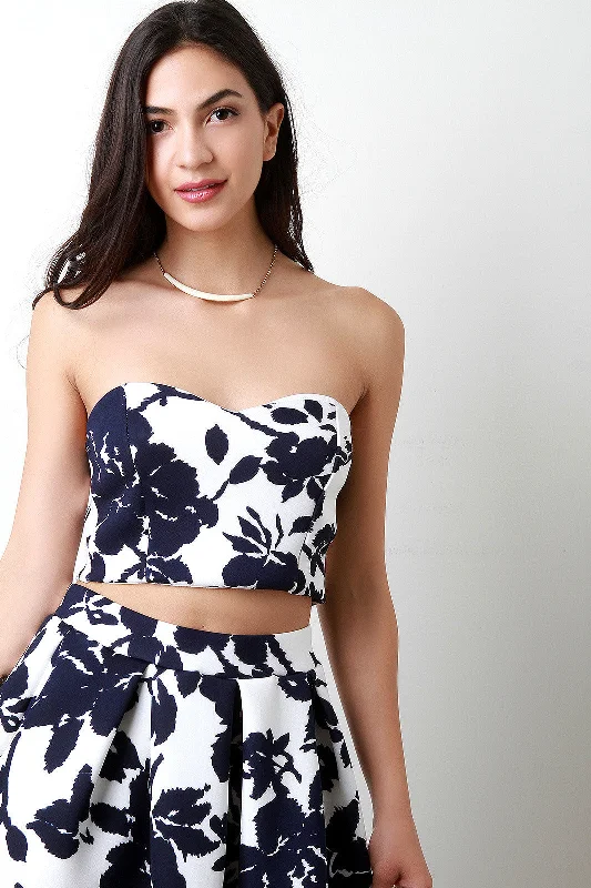 Weekend Deals That Excite Abstract Floral Scuba Tube Top