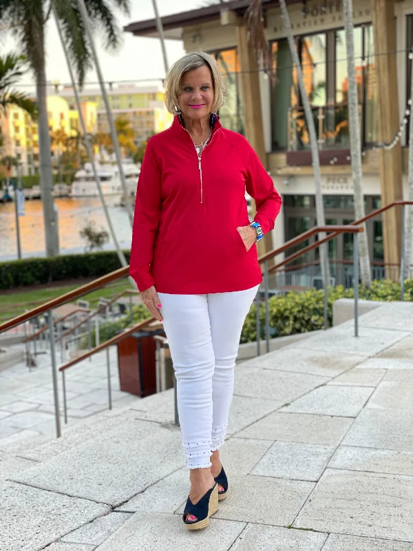 Weekend Price Cuts Galore LULU-B KANGAROO RED HALF ZIPPER