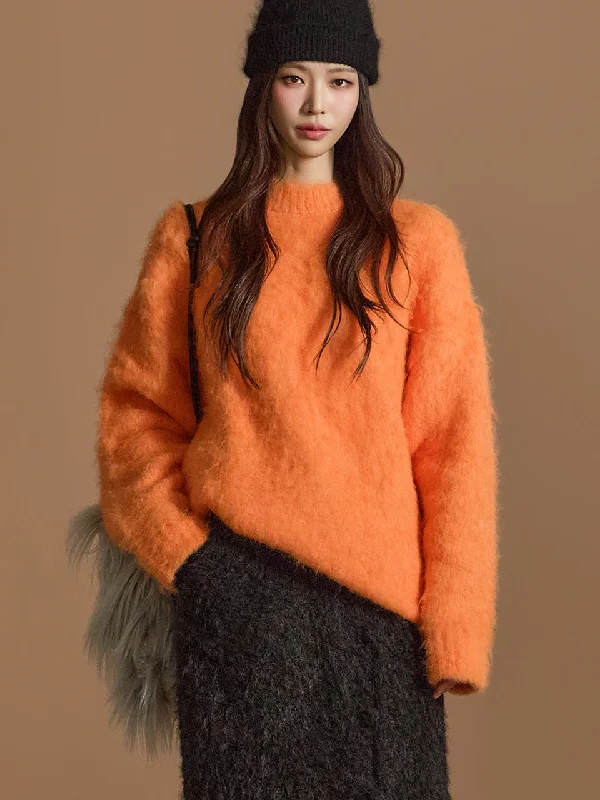 Final Sale E3663 Fur Wool Knit