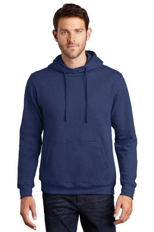 Port & Company Mens Fan Favorite Fleece Hooded Sweatshirt Hoodie w/ Pouch Pocket - Team Navy Blue