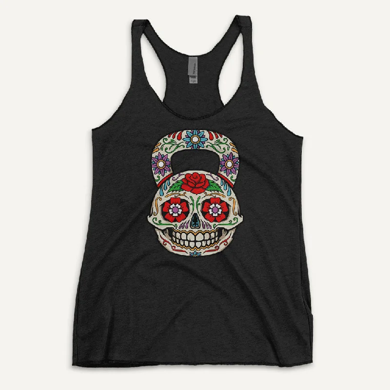 Overstock Dia De Los Muertos Kettlebell Design Women’s Tank Top
