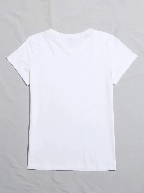 Clearance Items Young Trendz Womens Half Sleeve Round Neck T.shirt (White)