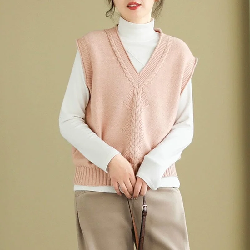 Price Cut Women Spring Casual V- Neck Knitted Vest