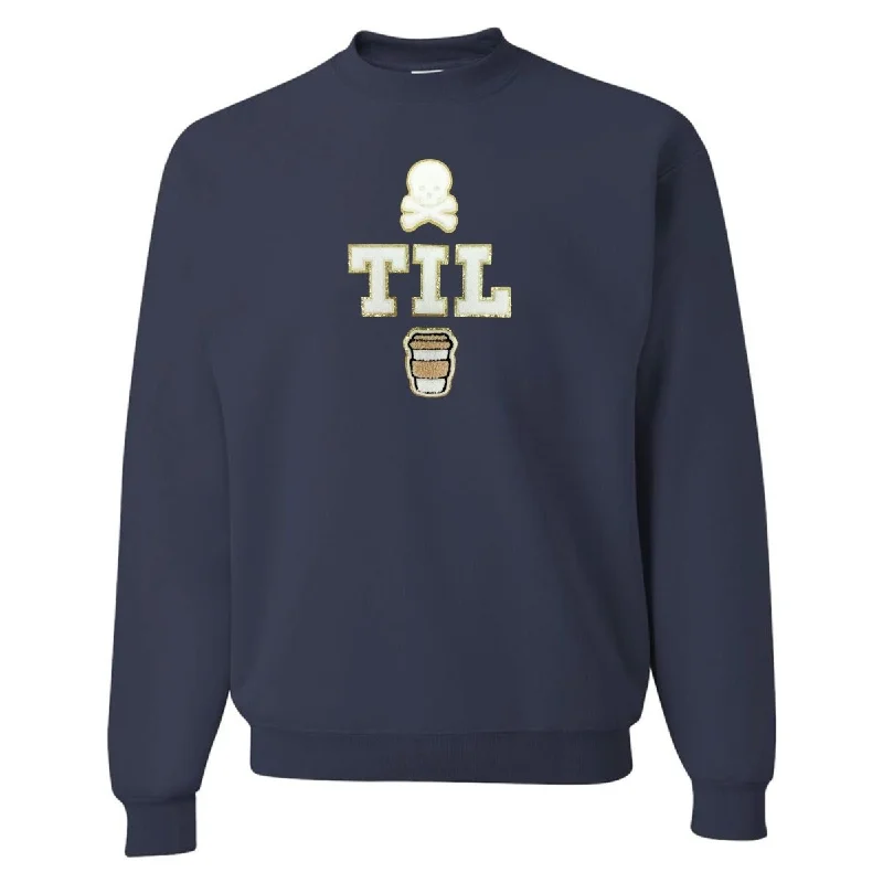 Markdowns 'Dead Til Coffee' Letter Patch Crewneck Sweatshirt