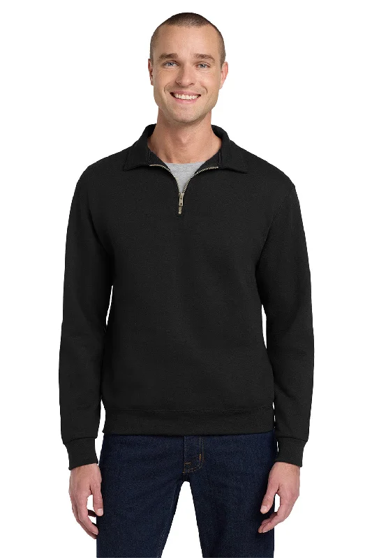 Jerzees Mens Super Sweats NuBlend Pill Resistant Fleece 1/4 Zip Sweatshirt - Black