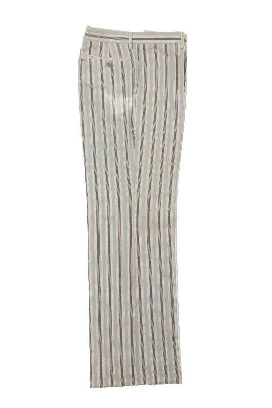 Hermes - White Linen Striped Pants - IT 52