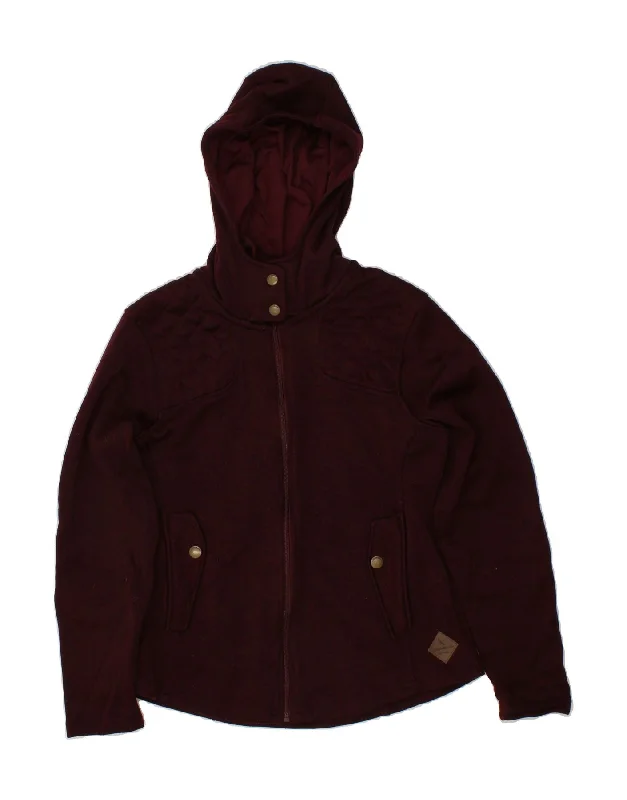 Don't Wait EDDIE BAUER Womens Hooded Windbreaker Jacket UK 16 Large Burgundy