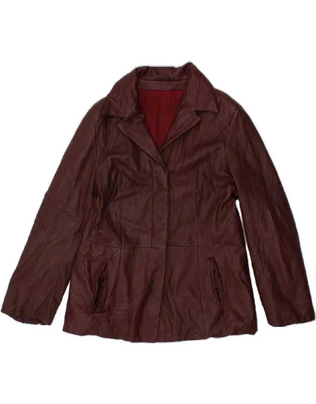 Price Rollback VINTAGE Womens Leather Jacket UK 14 Medium Burgundy Leather