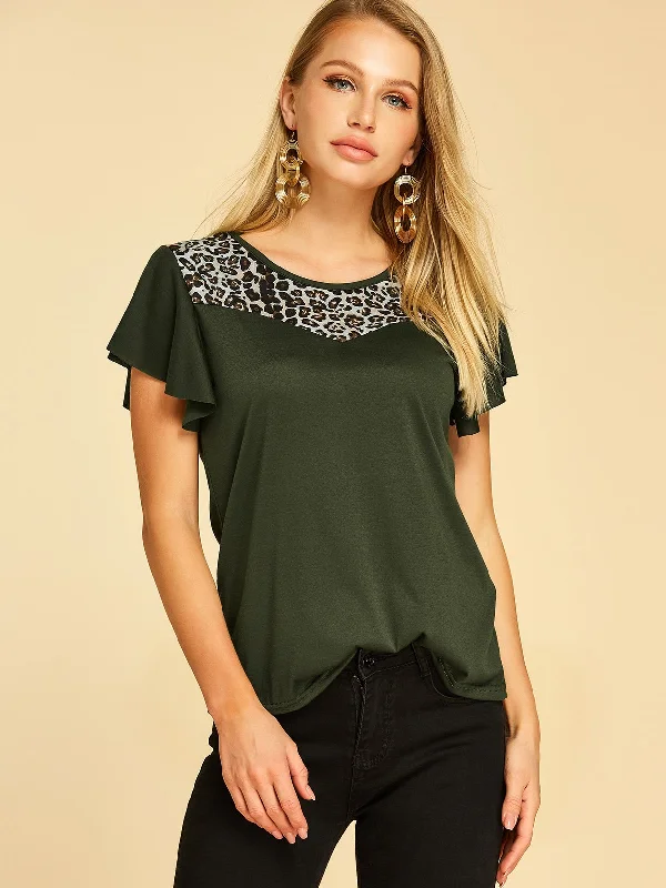 Today’s Special Wholesale Round Neck Leopard Short Sleeve T-Shirts