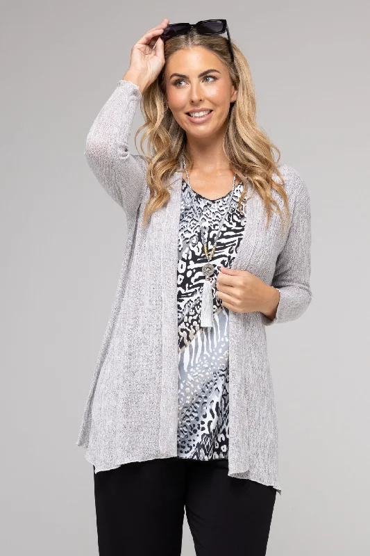 Crazy Deal Silver Haven Poly/Rayon Long Sleeve Cardigan