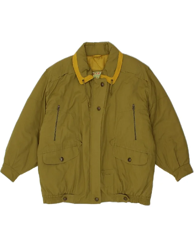 Markdown Sale RAVENS Womens Oversized Bomber Jacket UK 22 3XL Khaki Polyester