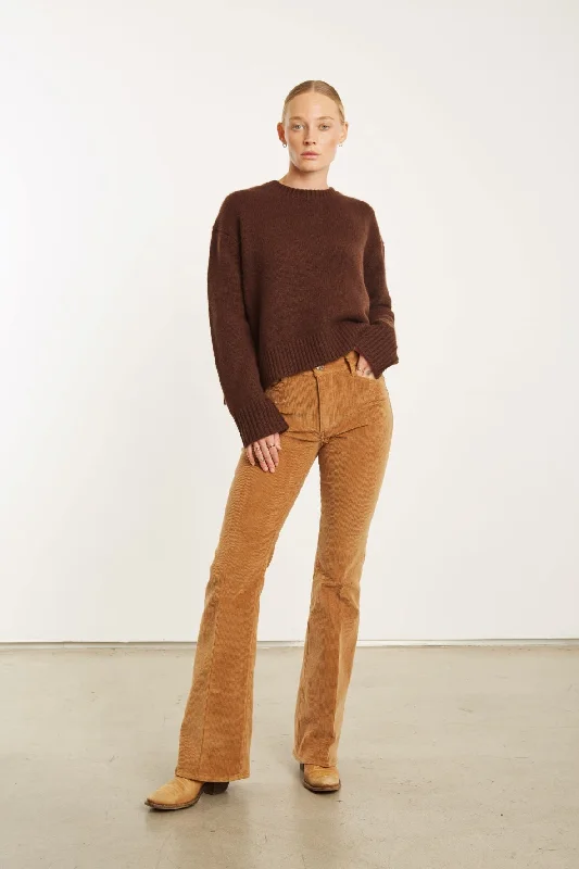 Weekend Deals You Can't Resist Camel Corduroy Micro Flare Pants