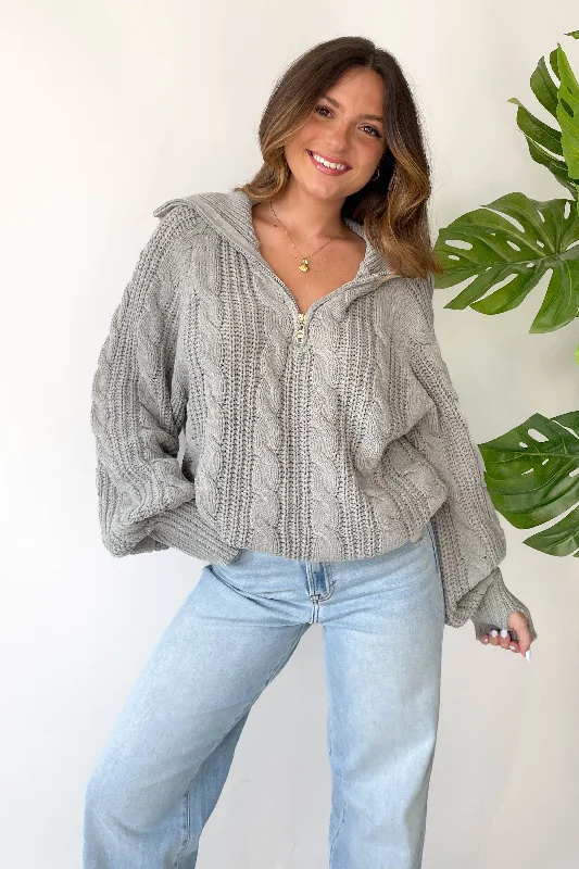 Huge Discounts Let's Cuddle Sweater in Grey