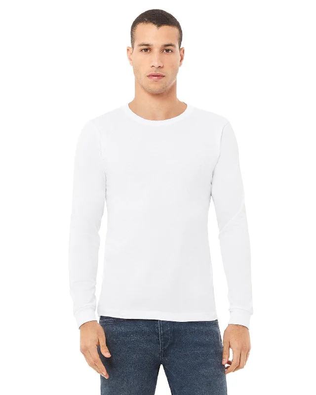 Bella+Canvas Long Sleeve Jersey T-Shirt | White