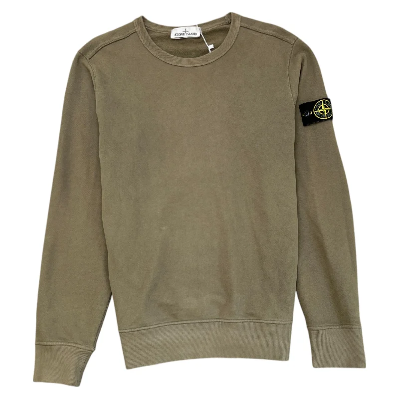 Men's Applique Logo Sweatshirt Khaki Size M