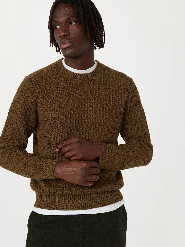 The Ribbed Crewneck Sweater in Tuscany Green