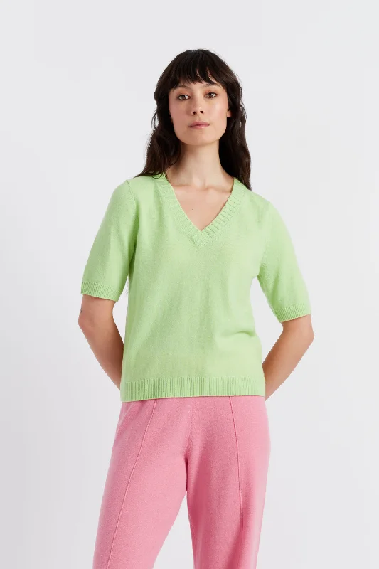 Pay Less Lemon Wool-Cashmere V-Neck T-shirt