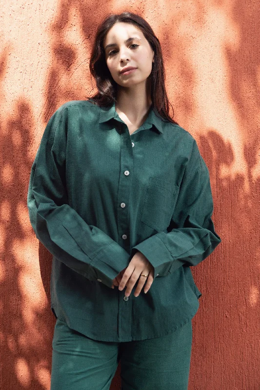 Weekend Offers That Dazzle Green Breeze On Through Linen Shirt
