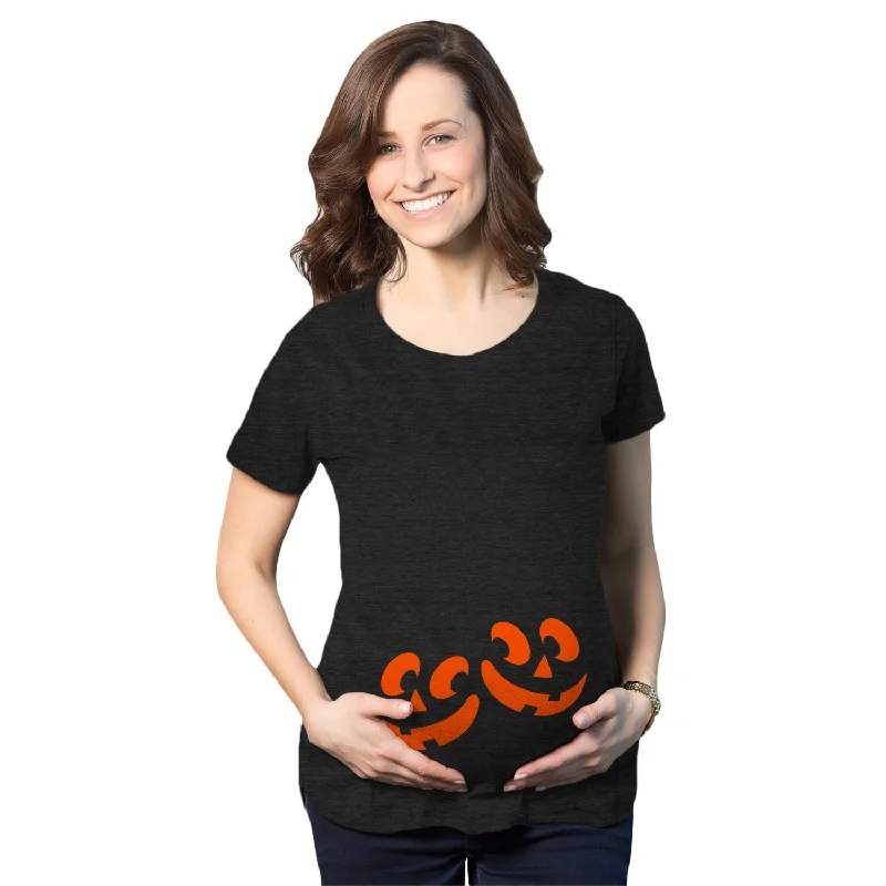 Final Clearance Twin Pumpkins Maternity T Shirt