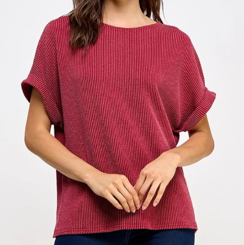 Instant Savings Solid Ribbed Top